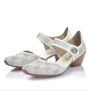 New RIEKER Mirjam Mary Jane Pumps Laser Cut-Out Leather
